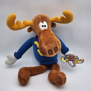 1997 Adventures of‎ Rocky and Bullwinkle Approx 18" Wossamotta Bullwinkle Plush